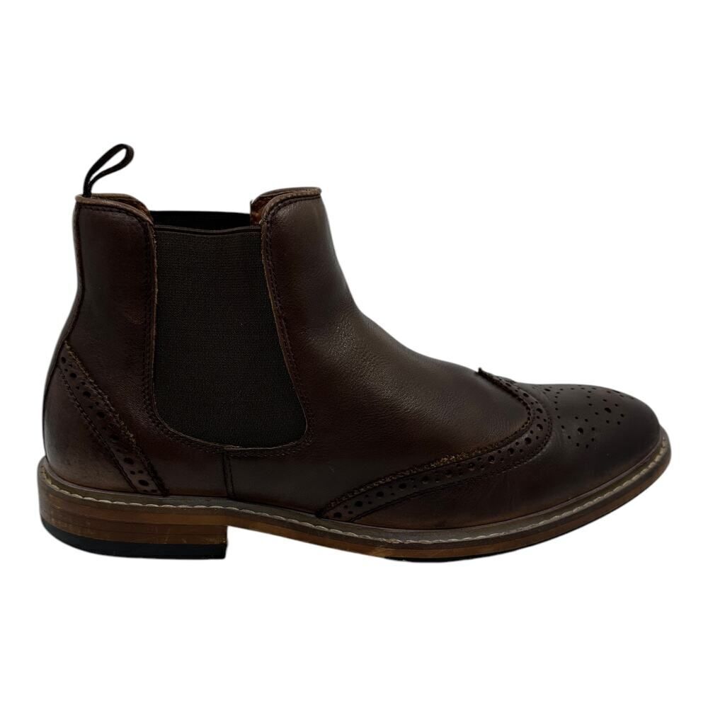 FLORSHEIM Streets WT Boot Size MENS 8M Brown Leather Wingtip Chelsea (11835-200) - Picture 9 of 15